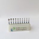 Kit de 10 fraises diamantées grain moyen têtes rondes FG - Safe Implant