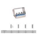 Kit 4 forets creux (tréphines) avec support - H14 cm